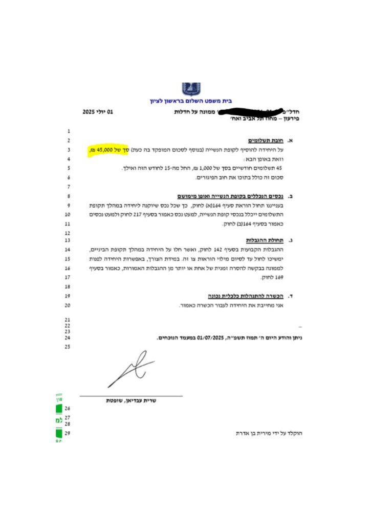 חוב של כחצי מיליון שח נסגר ב 45 אלף שח